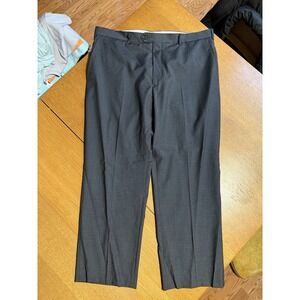 Santorelli 42x30 Gray Check Italy Made Romeo Straight 100% Wool Mens Dress Pants